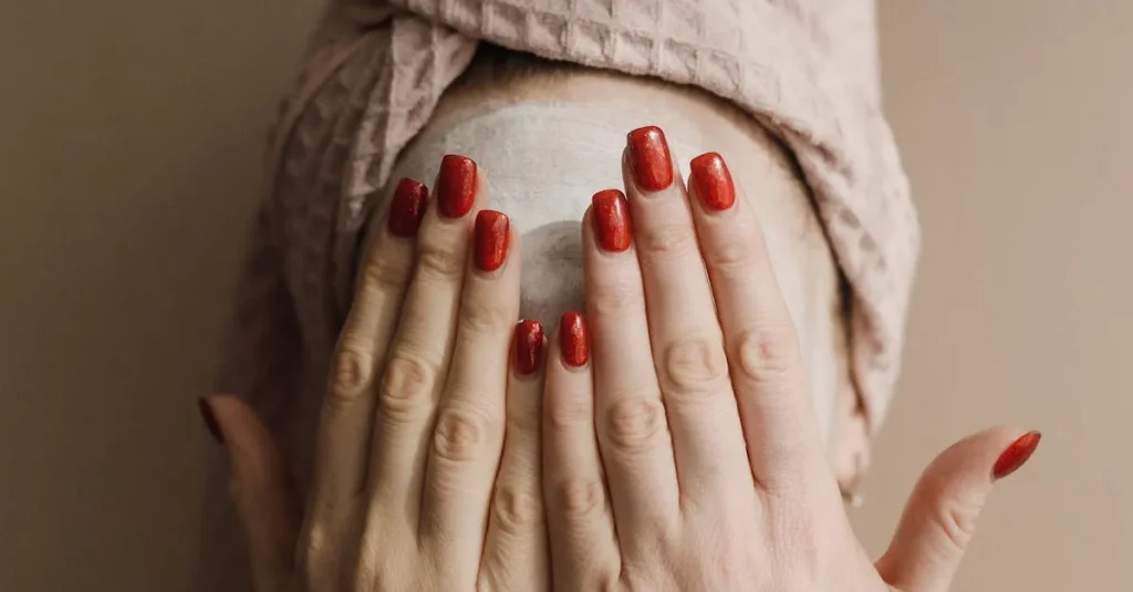 A close-up shot capturing a hand, wrapped in a cloth soaked in lemon juice, holding a bottle of nail polish remover, showcasing a remedy to eliminate nail polish smell naturally.