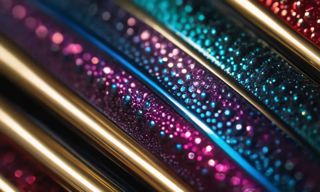 A close-up shot capturing a vibrant, glossy nail coated with magnetic nail polish, showcasing its unique pattern formed by the magnetic particles when exposed to a magnet.
