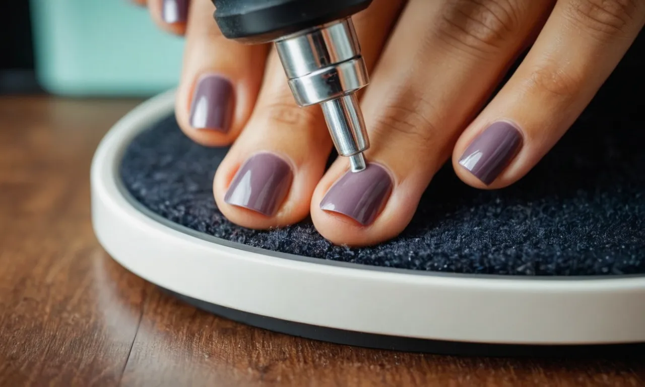 The photo captures a close-up of a toenail being meticulously trimmed at a nail salon, showcasing the precise technique employed to enhance comfort and prevent ingrown nails.