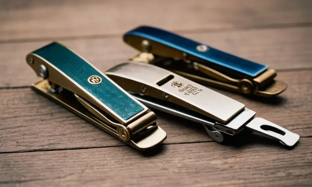 A close-up photo showcasing two sets of nail clippers: a traditional one and a guillotine-style one, highlighting the differences between the two designs and inviting viewers to ponder their effectiveness.