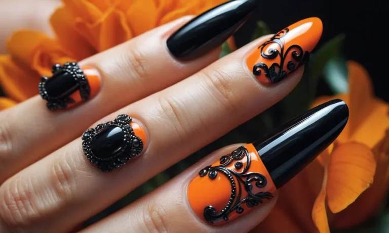 Stunning Black And Orange Nail Designs For Bold Style