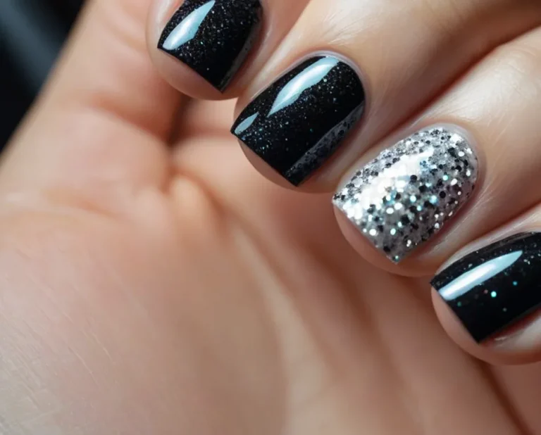 Achieving Stunning Black And Silver Glitter Nails