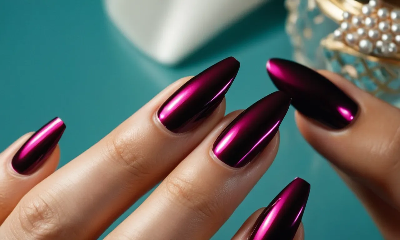 A close-up shot of a hand with perfectly manicured nails showcasing a glossy layer of nail polish seamlessly applied over a polygel extension, highlighting the seamless integration of both elements.