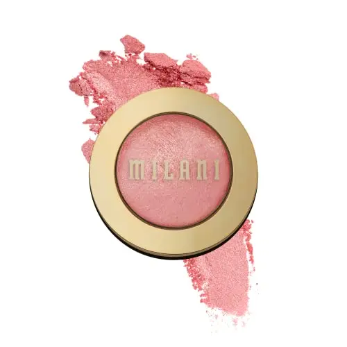 Milani Baked Blush in Dolce Pink, a marbleized baked powder blush