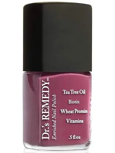 DR.'S REMEDY Enriched Nail Polish bottle in a berry shade