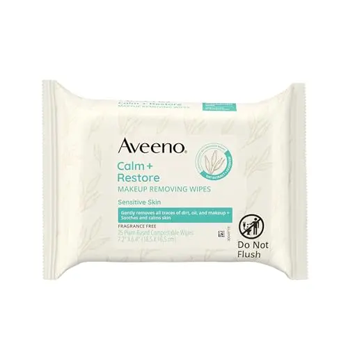 Aveeno Calm + Restore Unscented Makeup Remover Face Wipes pack