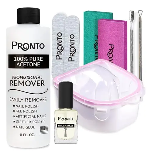 Pronto Gel Nail Polish Remover Kit with bowl, oil, and tools