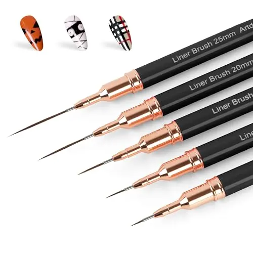 Artdone 5 piece metallic nail art pen set in black
