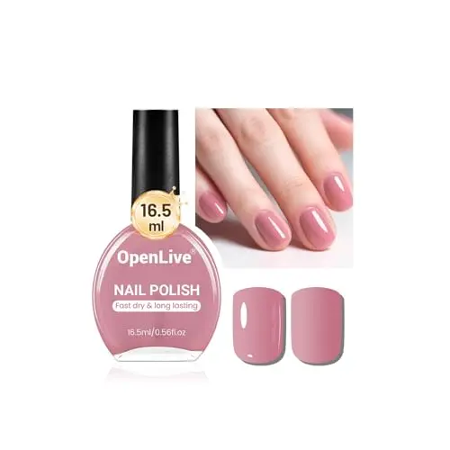 OpenLive large bottle of light pink Dusty Rose quick-dry nail polish