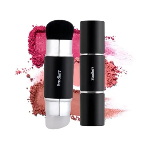 STUDIO17 Dual Ended Silicone Tip Blush Brush with black handle