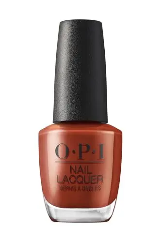 OPI Nail Lacquer in Slip Dressed Up, a dark red-brown creme polish