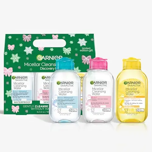 Garnier Micellar Water gift set with three travel-size bottles